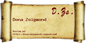 Dona Zsigmond névjegykártya